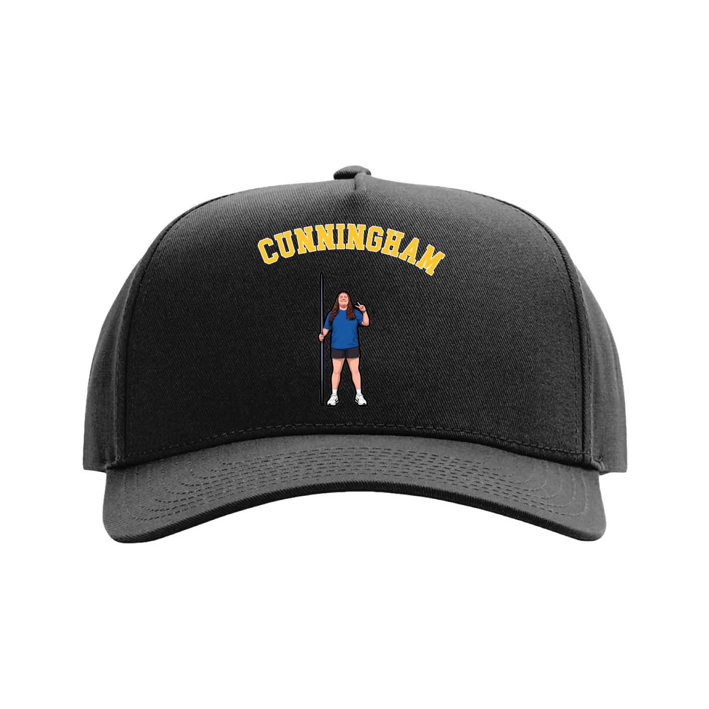 Full Fabric Five-Panel Champ Cap — Shirsey Arch in Black
