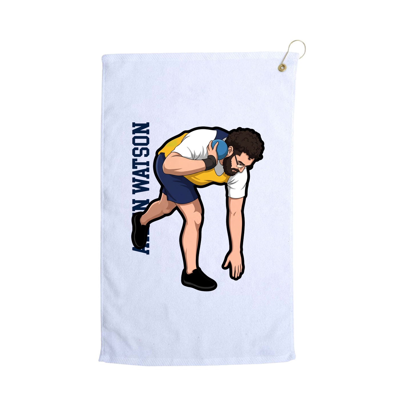 Golf Towel — Name Vertical in White
