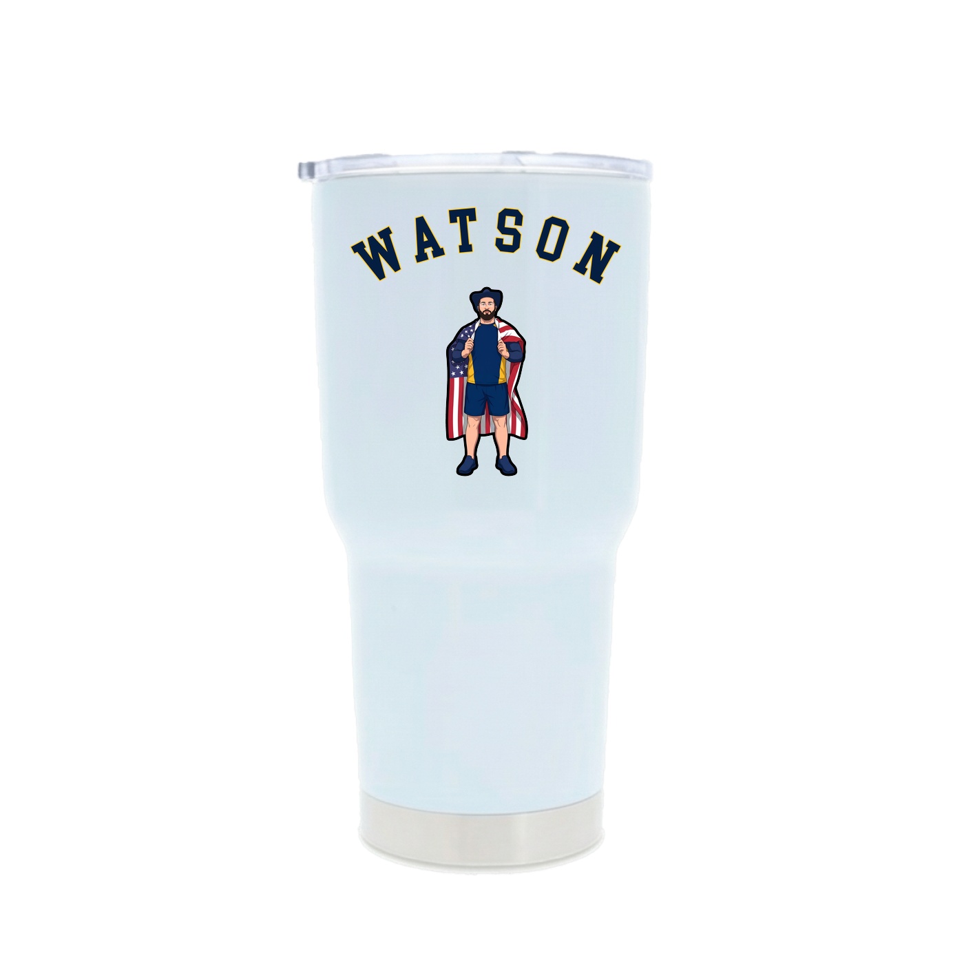 30oz Stainless Steel Tumbler — Shirsey Arch in White