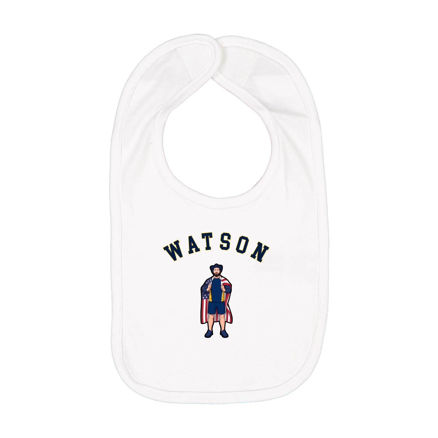 Infant Bib — Shirsey Arch in White
