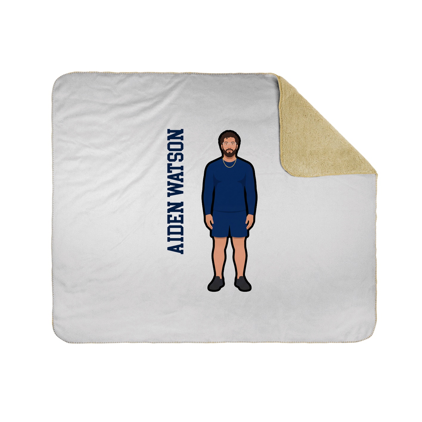 Throw Blanket — Name Vertical in White