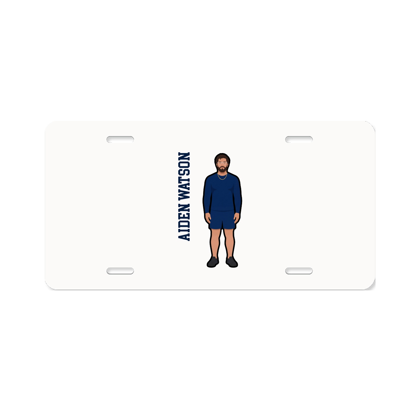 License Plate — Name Vertical in Classic