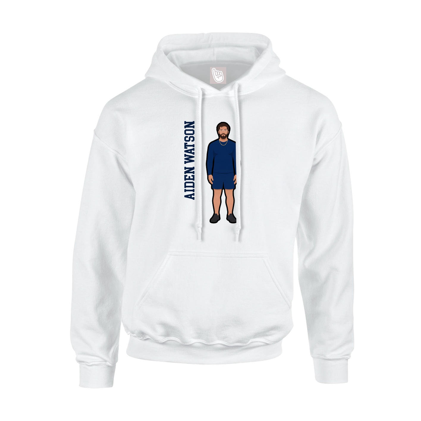 Hoodie — Name Vertical in White