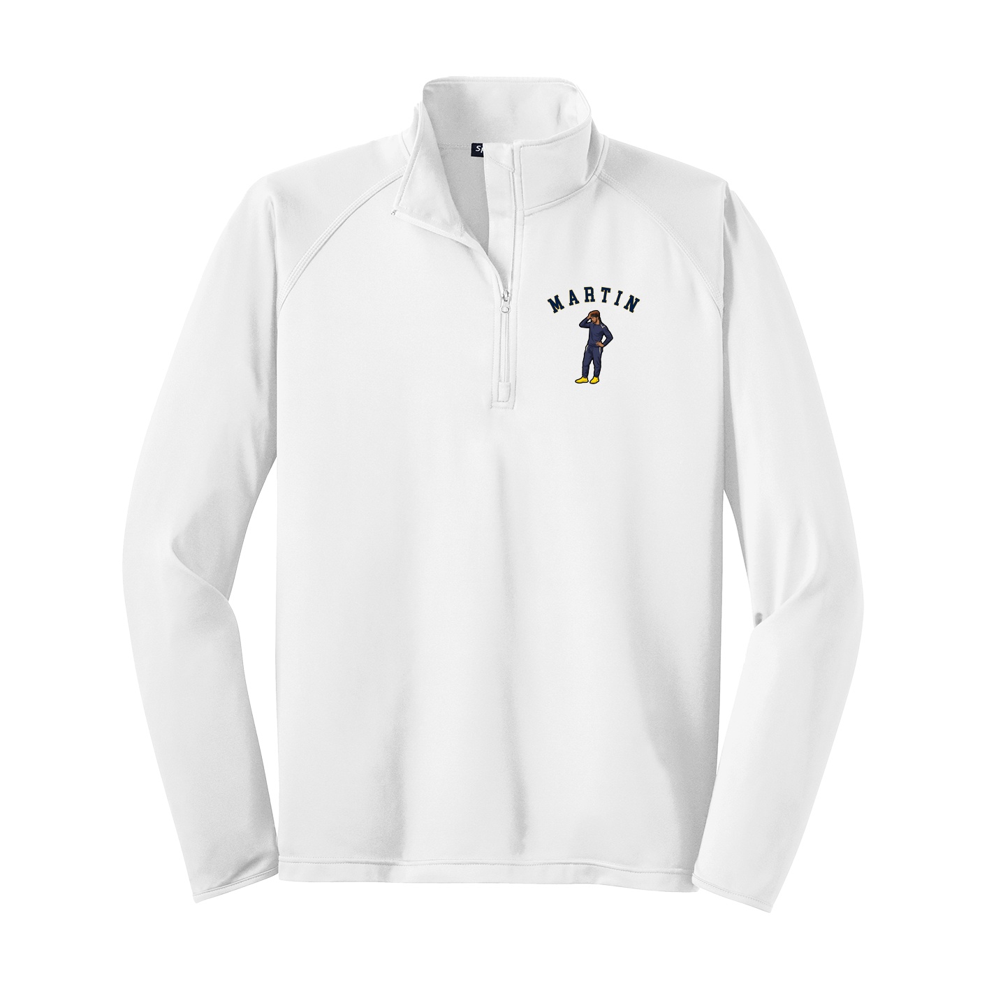 Q-Zip Pullover — Shirsey Arch in White