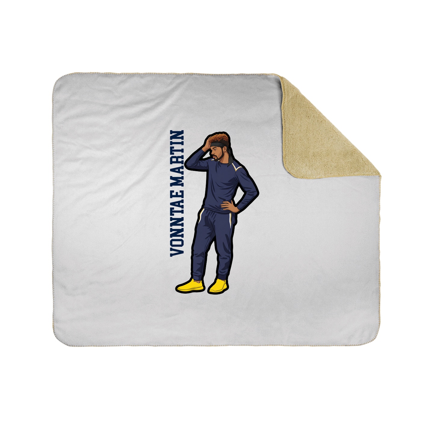 Throw Blanket — Name Vertical in White