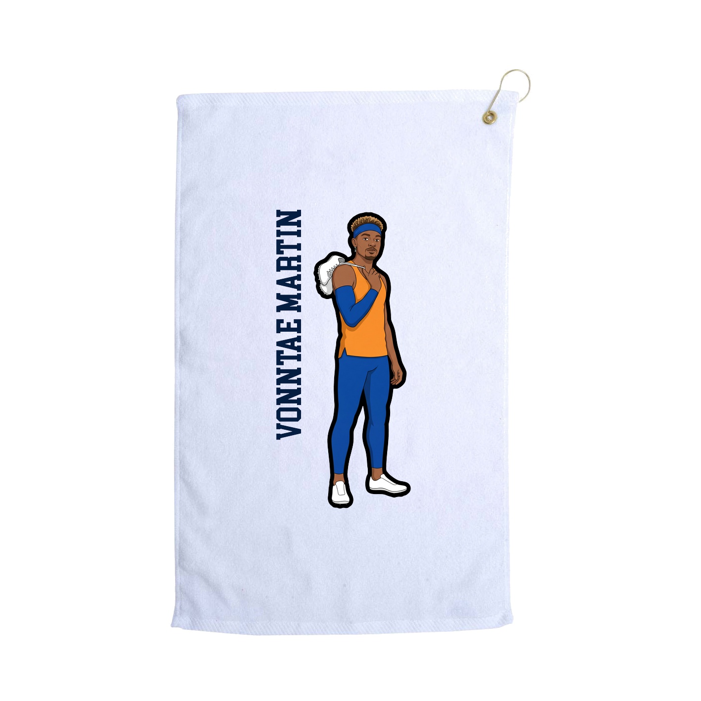 Golf Towel — Name Vertical in White