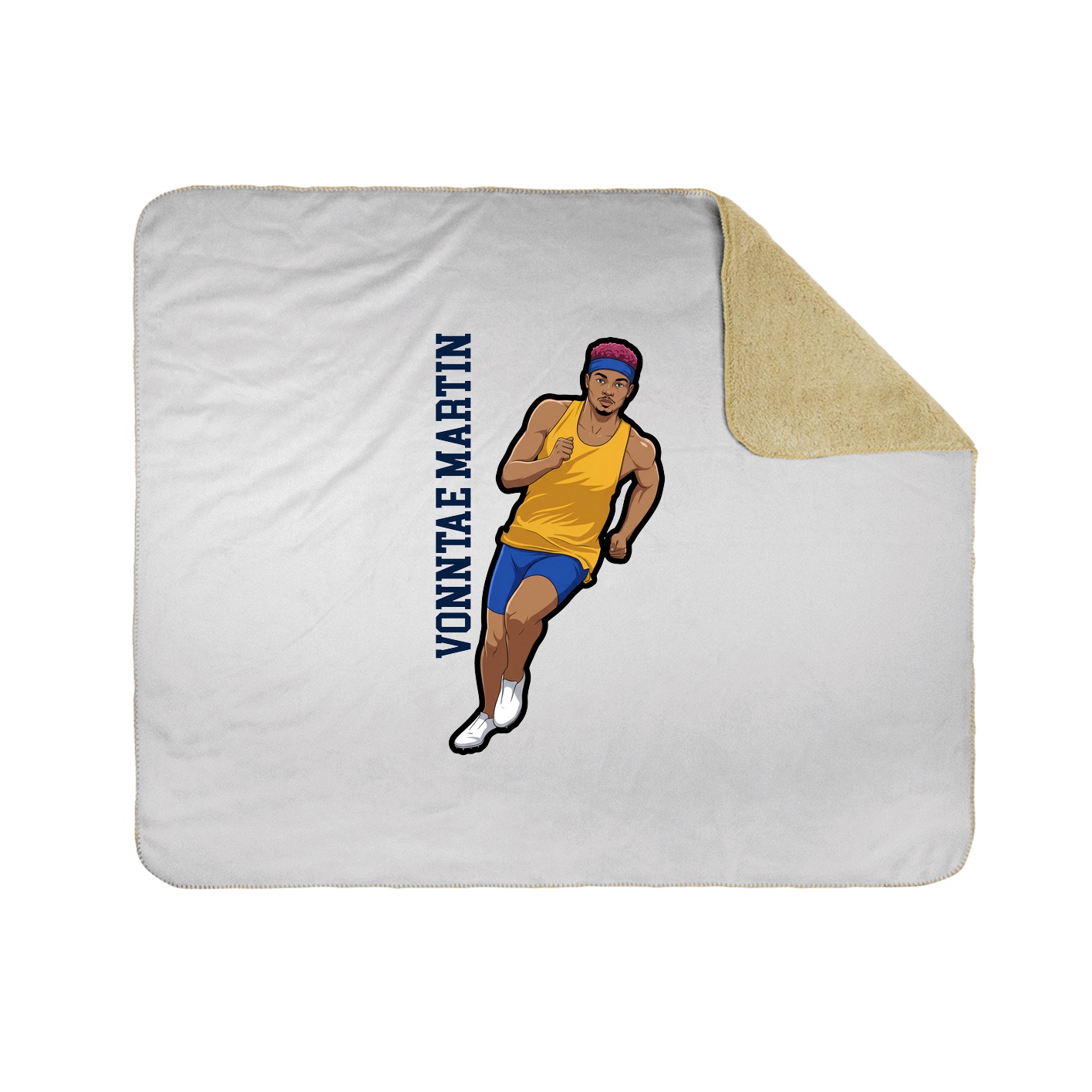 Throw Blanket — Name Vertical in White