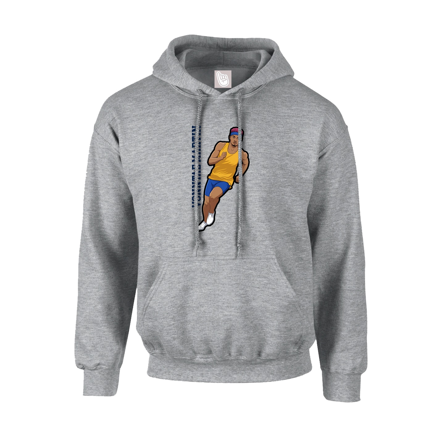 Hoodie — Name Vertical in Grey