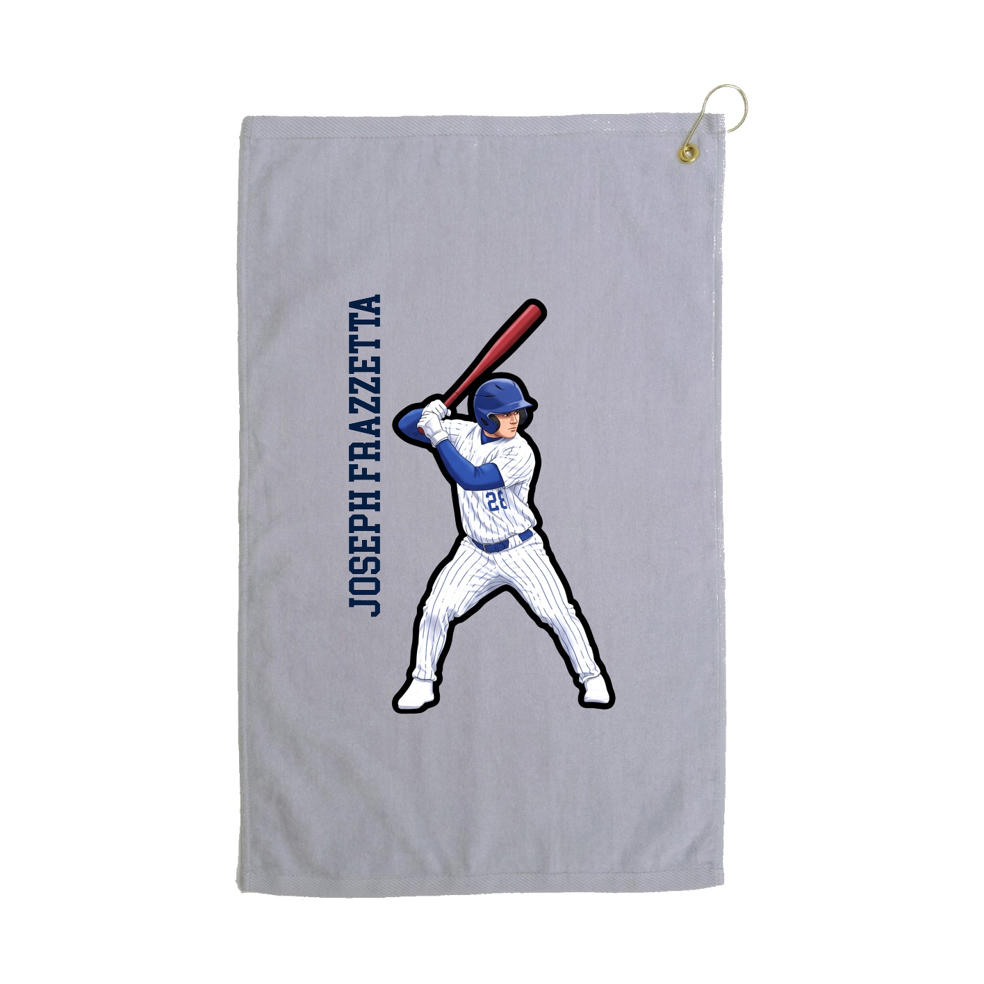 Golf Towel — Name Vertical in Grey