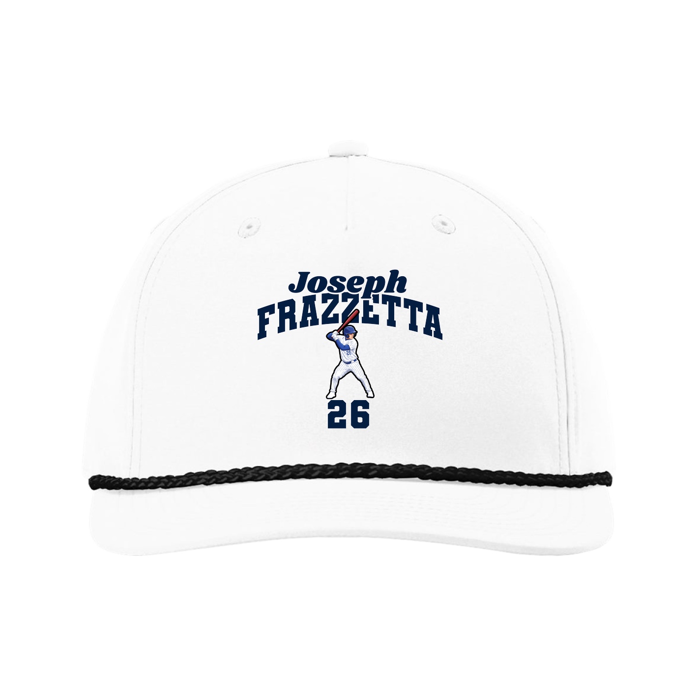 Five-Panel Classic Rope Cap — Signature Arch in White