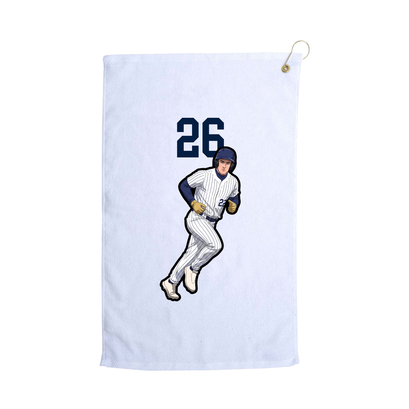 Golf Towel — Number Top in White