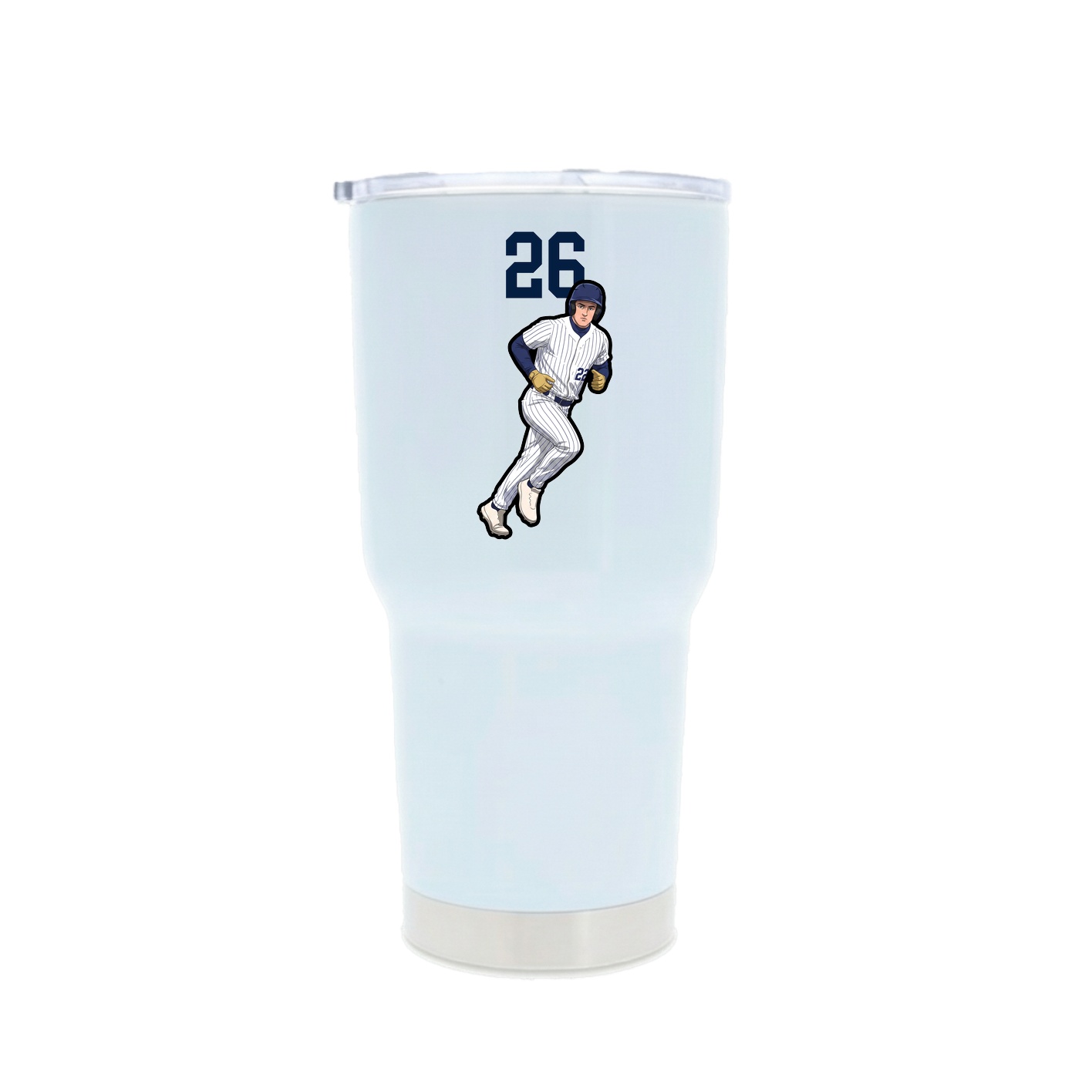 30oz Stainless Steel Tumbler — Number Top in White