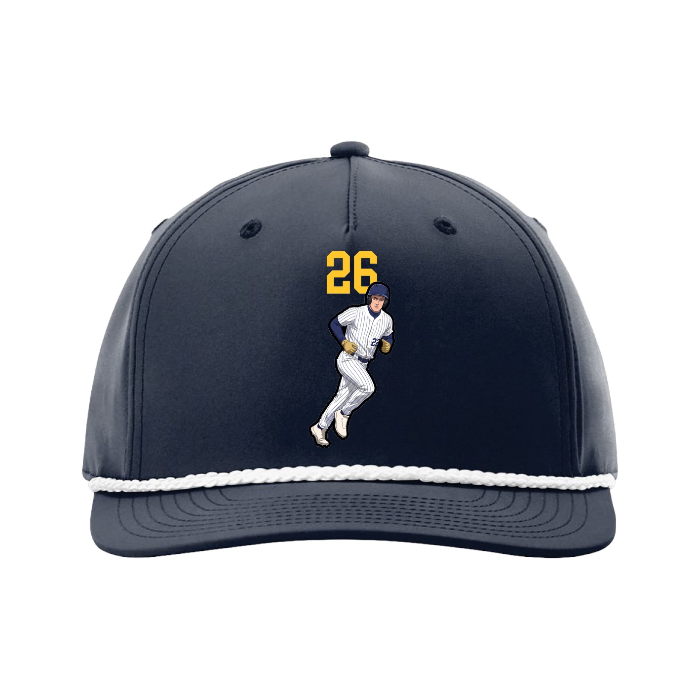 Five-Panel Classic Rope Cap — Number Top in Navy