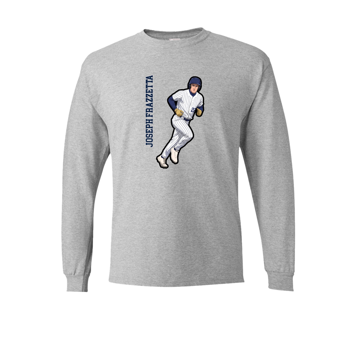 Long Sleeve Tee — Name Vertical in Grey