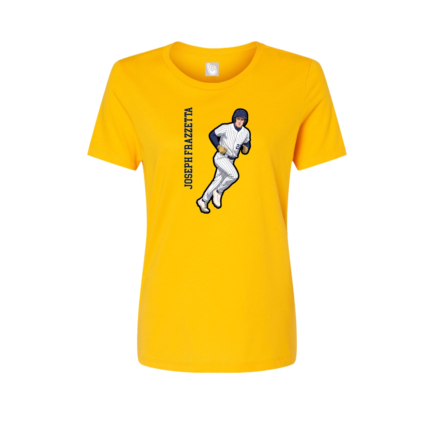 Fitted Women's Tee — Name Vertical in Gold