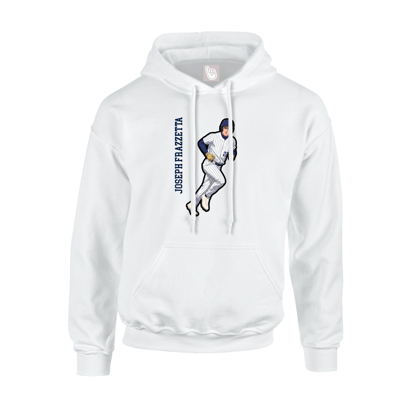 Youth Hoodie — Name Vertical in White