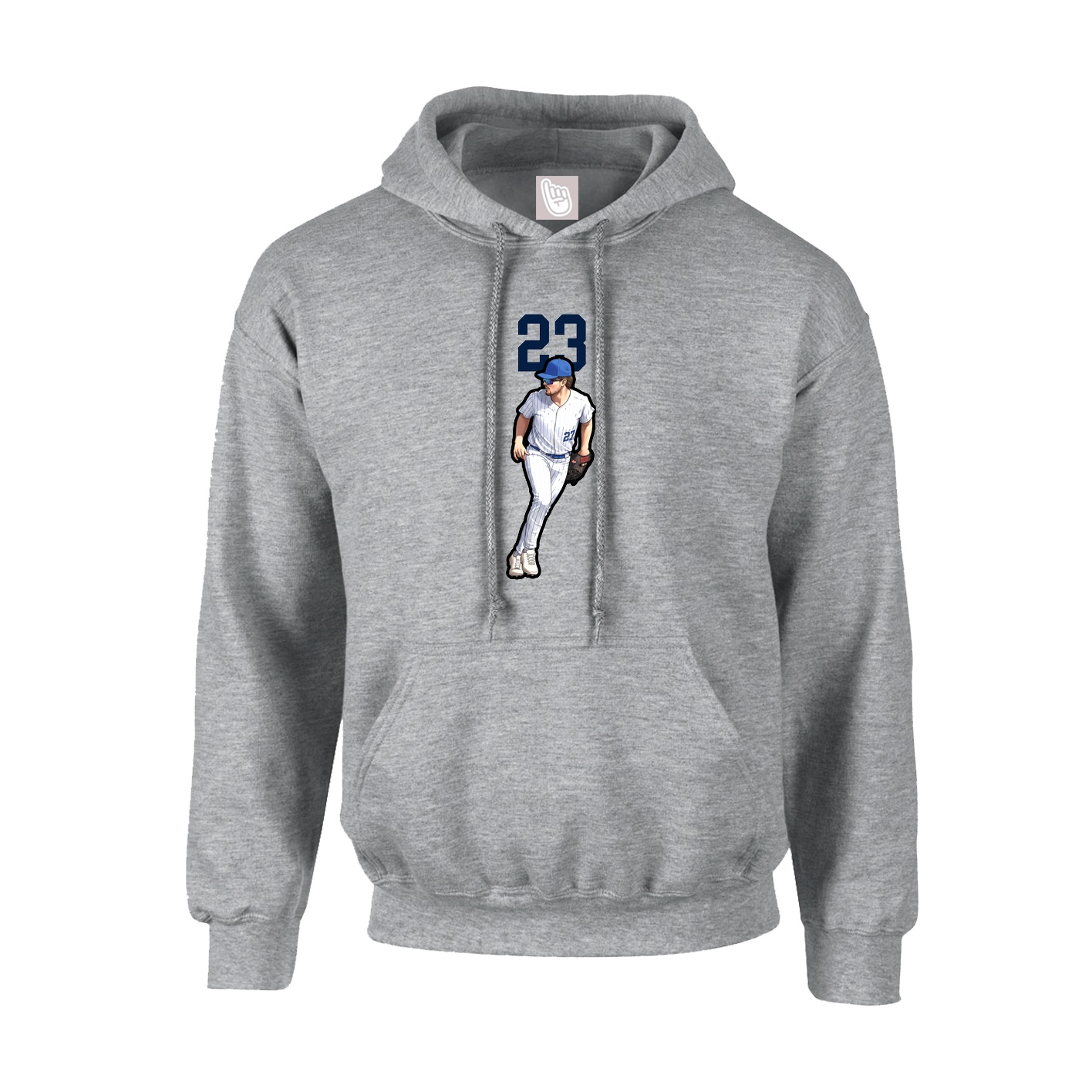 Hoodie — Number Top in Grey