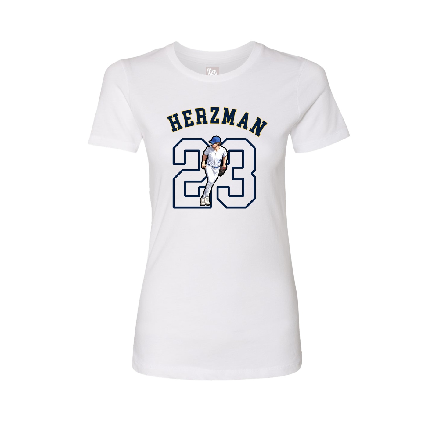 Fitted Women's Tee — Shirsey Arch in White