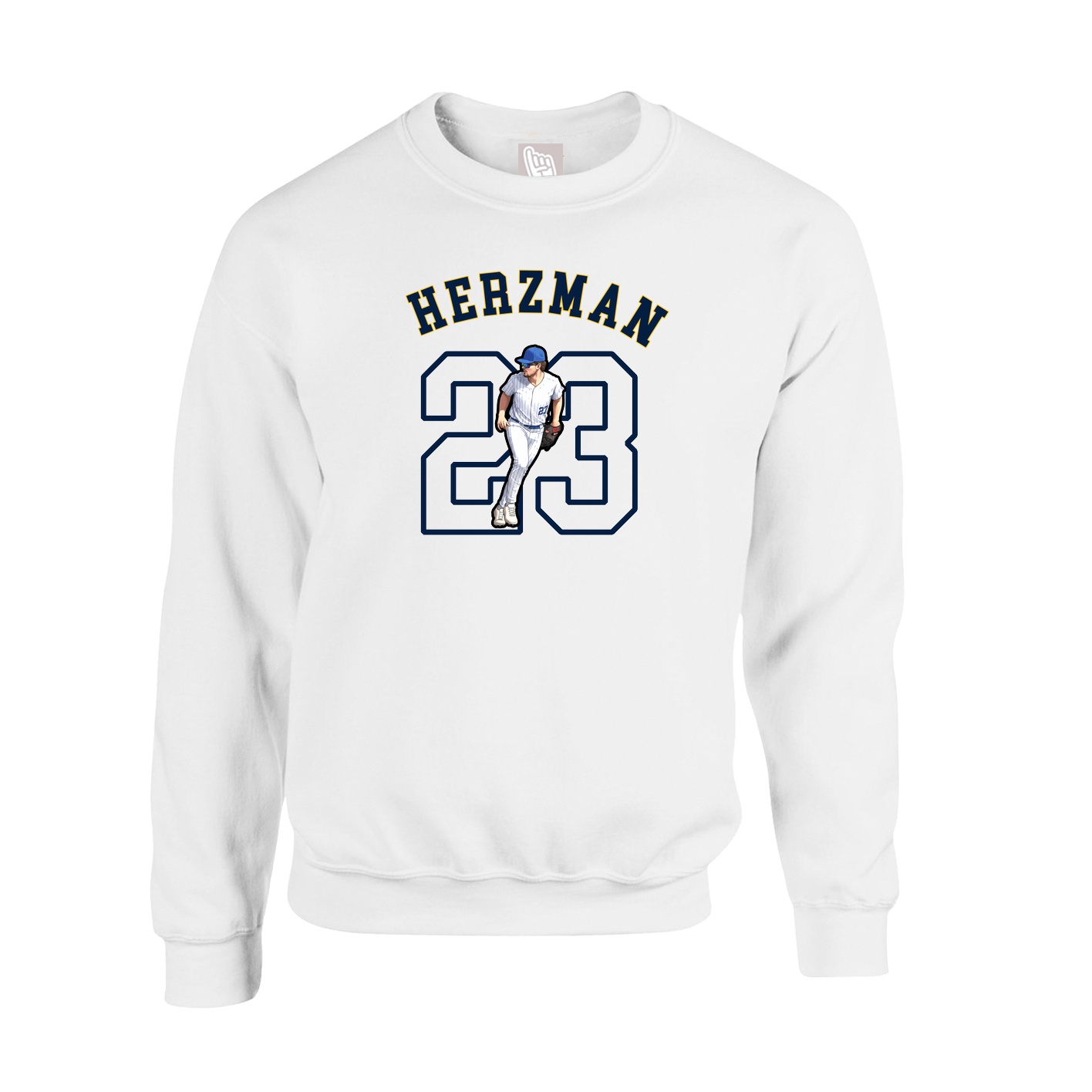 Fleece Crew — Shirsey Arch in White