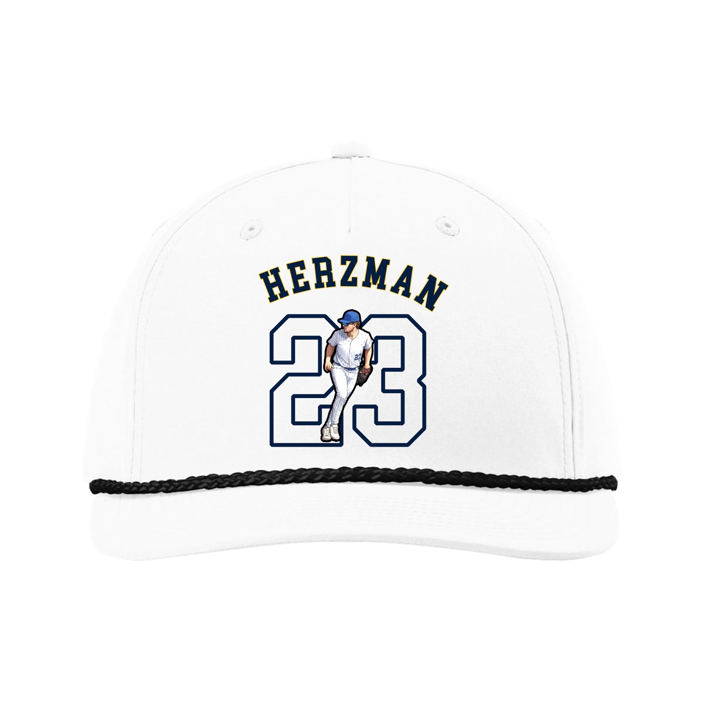 Five-Panel Classic Rope Cap — Shirsey Arch in White