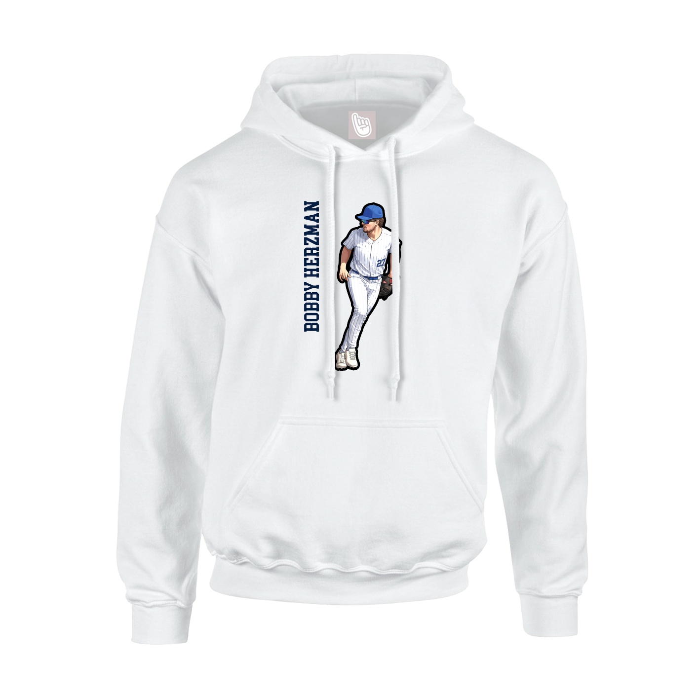 Hoodie — Name Vertical in White