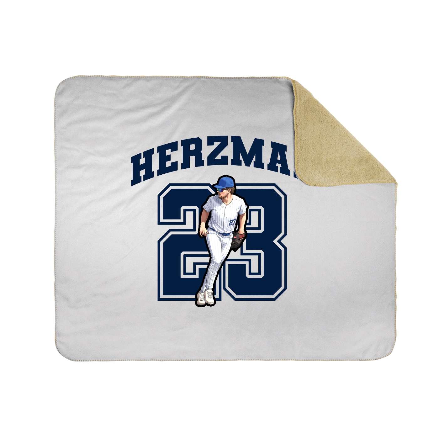 Throw Blanket — Number in White