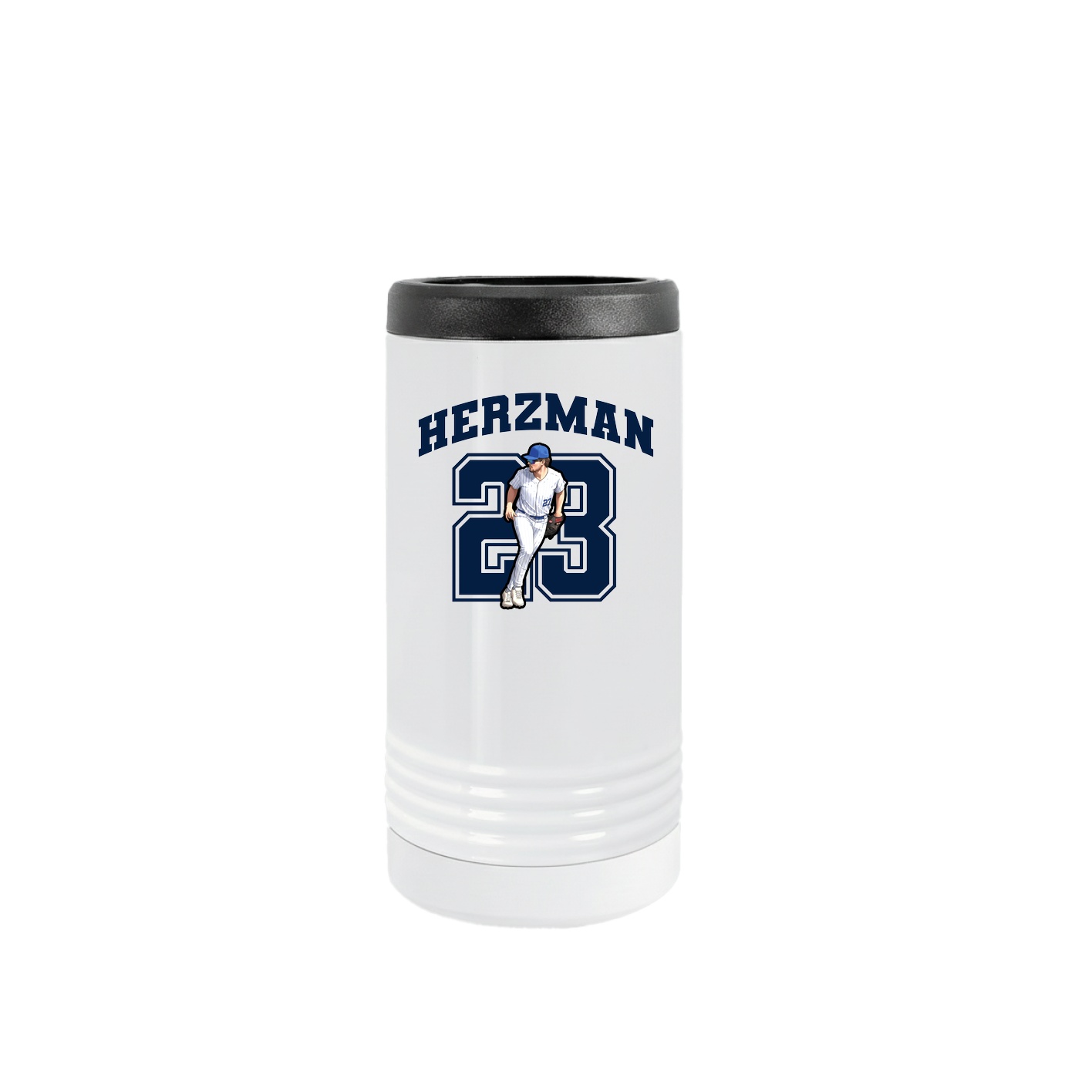 Slim Beverage Holder — Number in White