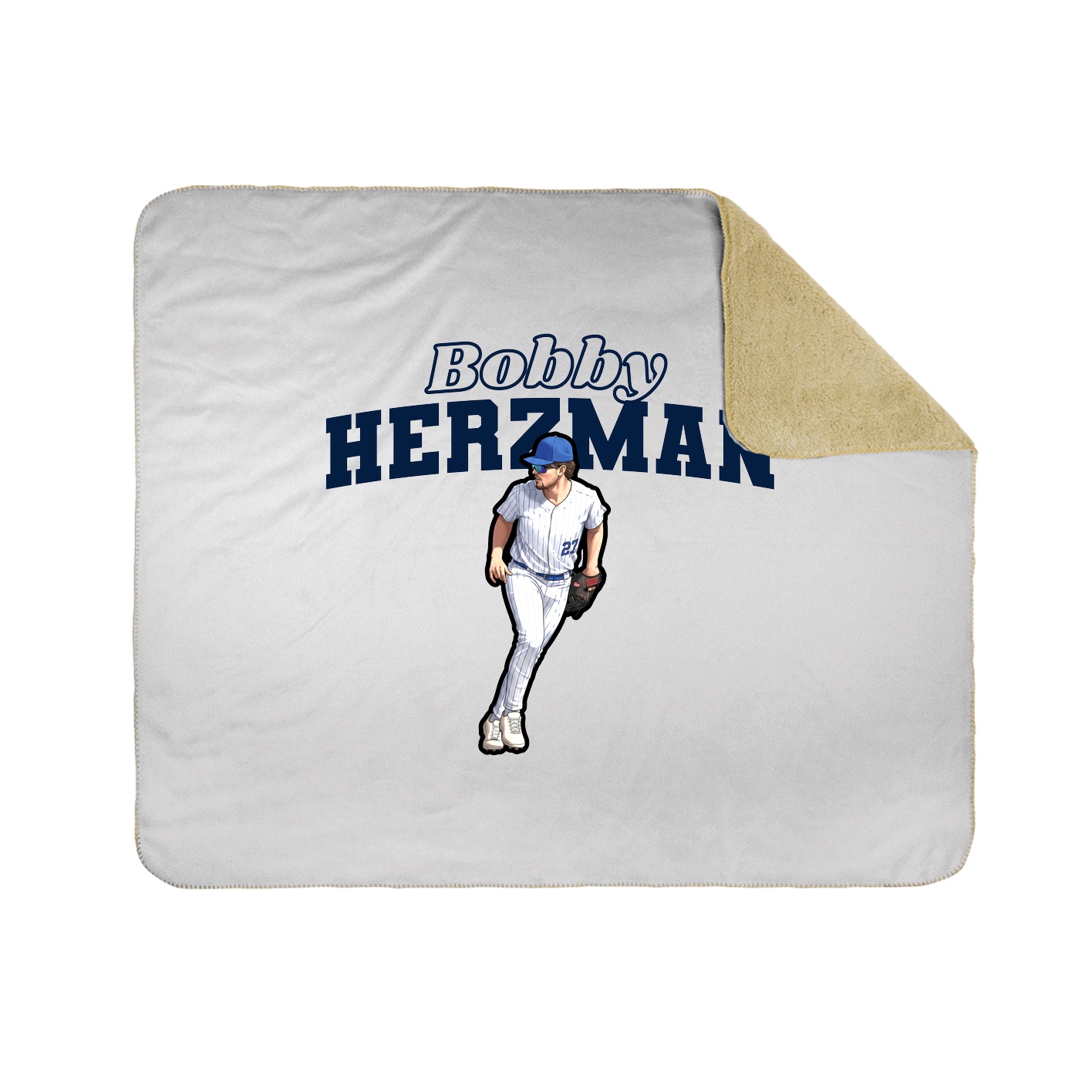 Throw Blanket — Name Arch in White