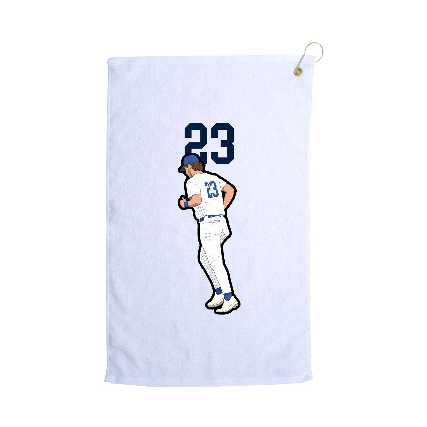 Golf Towel — Number Top in White