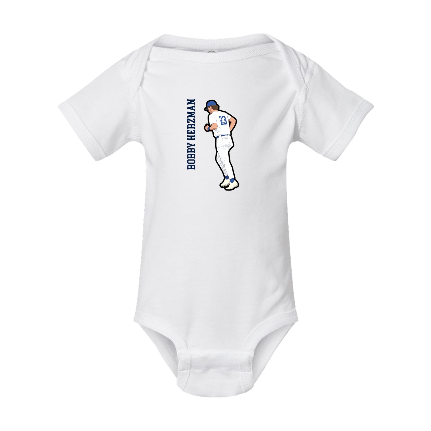 Baby Onesie — Name Vertical in White