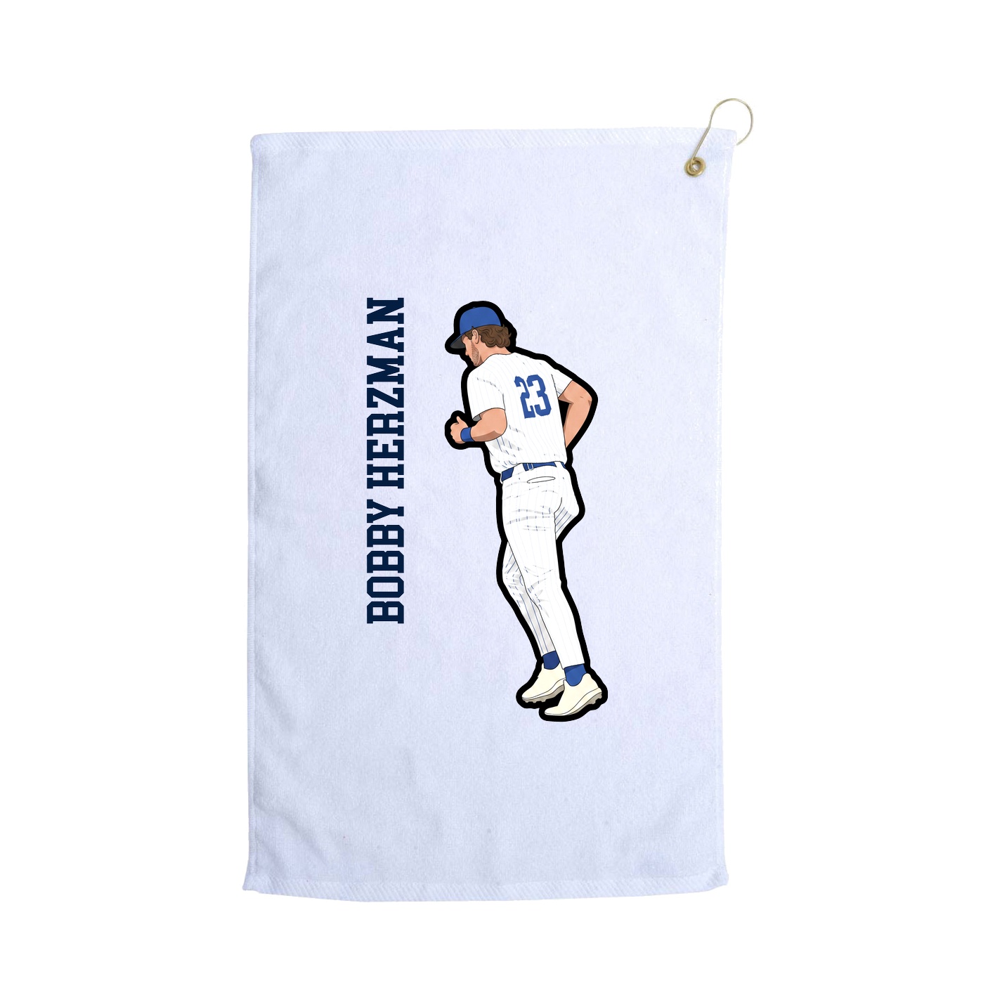 Golf Towel — Name Vertical in White