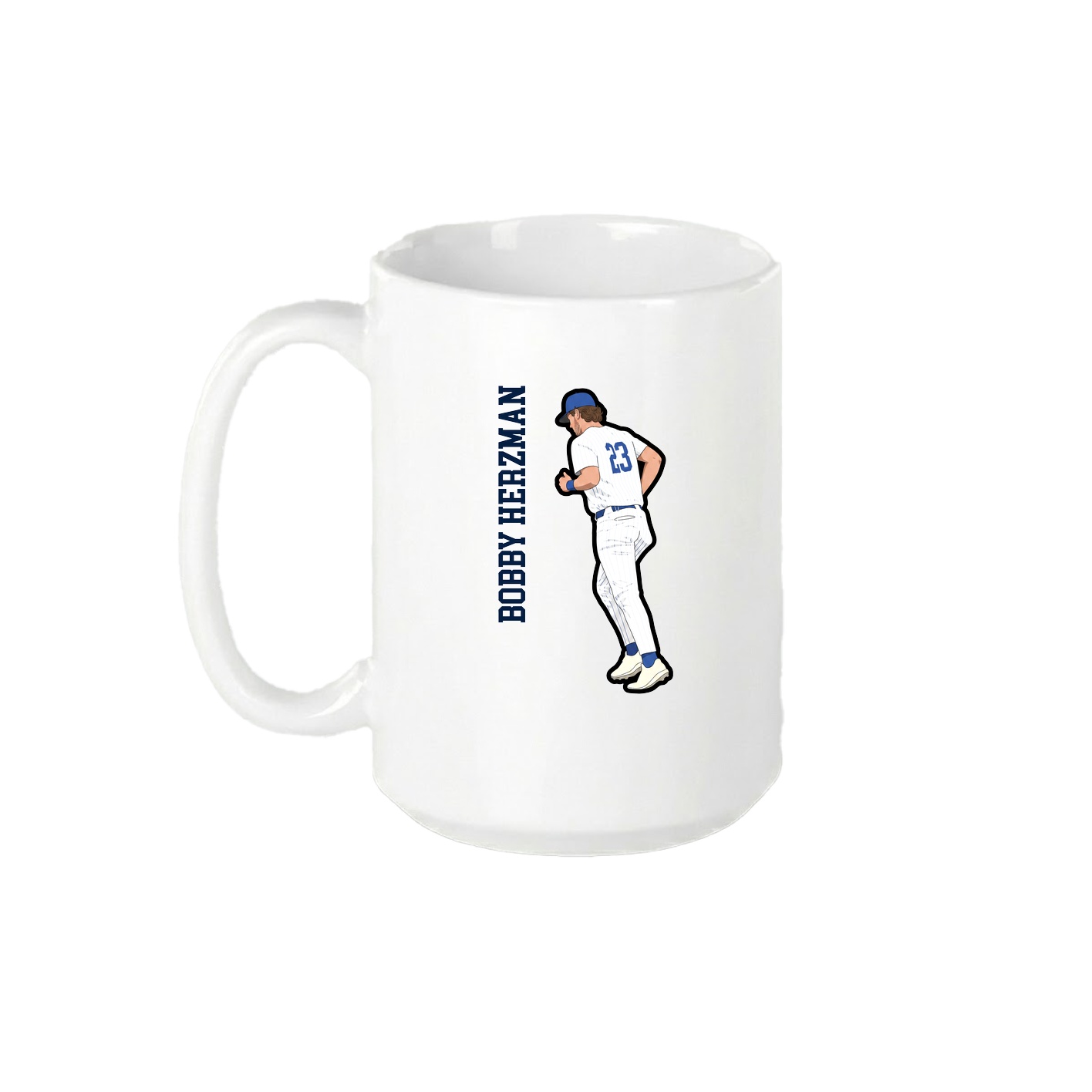 15oz Coffee Mug — Name Vertical in White