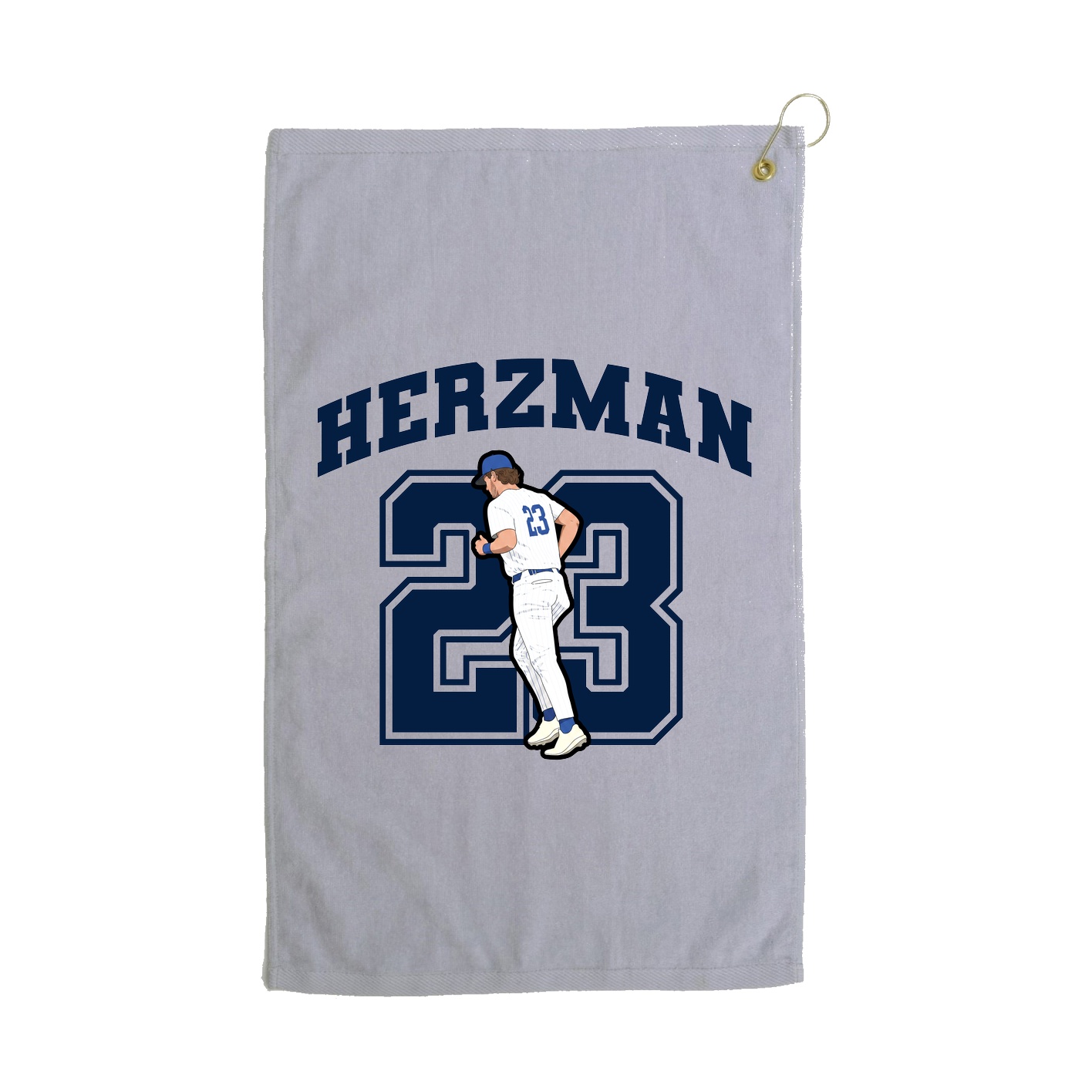 Golf Towel — Number in Grey
