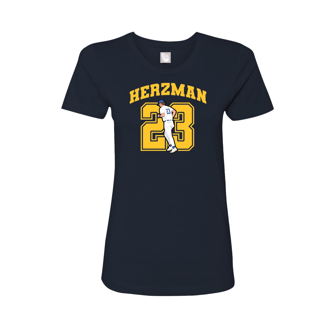 Fitted Women's Tee — Number in Navy