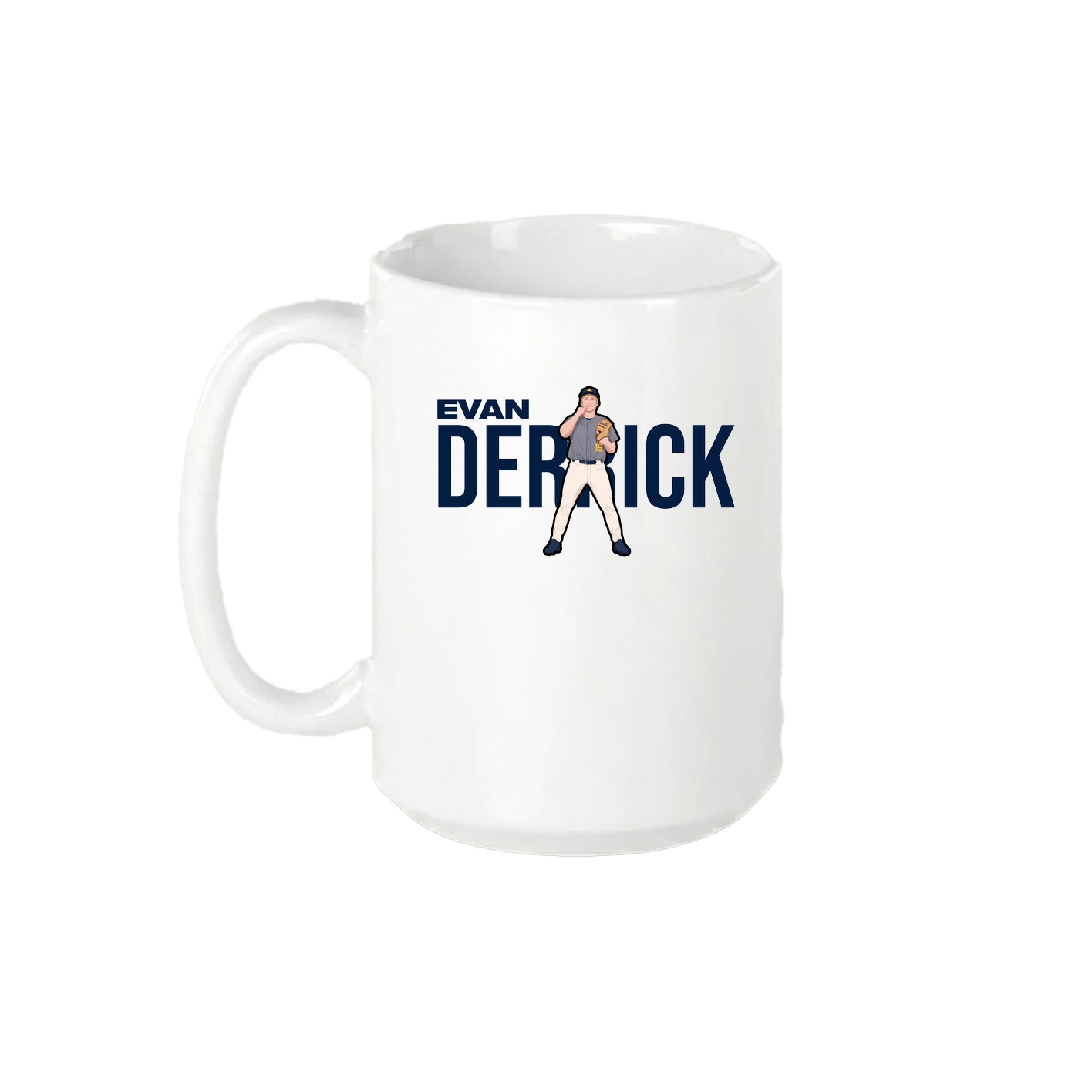 15oz Coffee Mug — Player Name in White