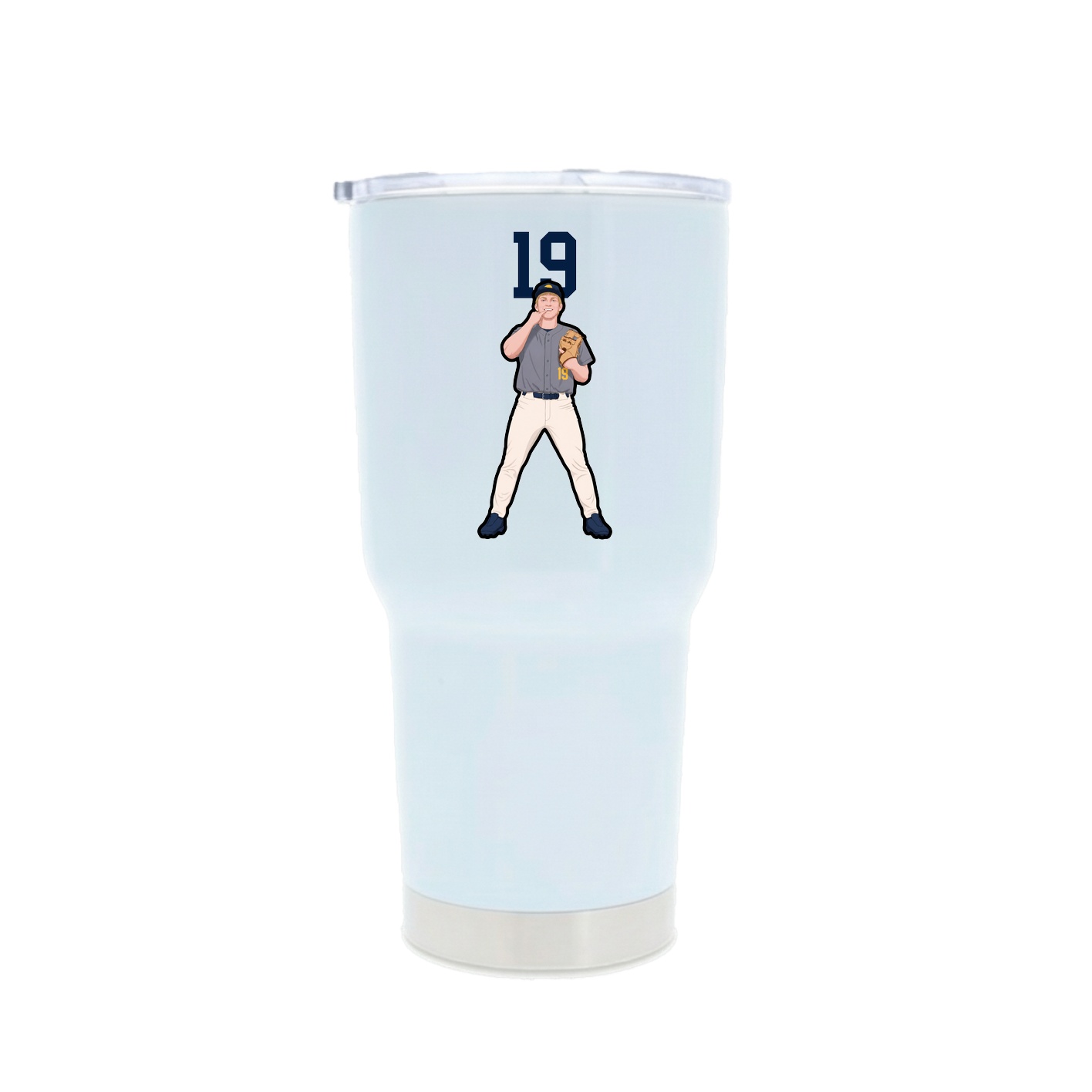 30oz Stainless Steel Tumbler — Number Top in White