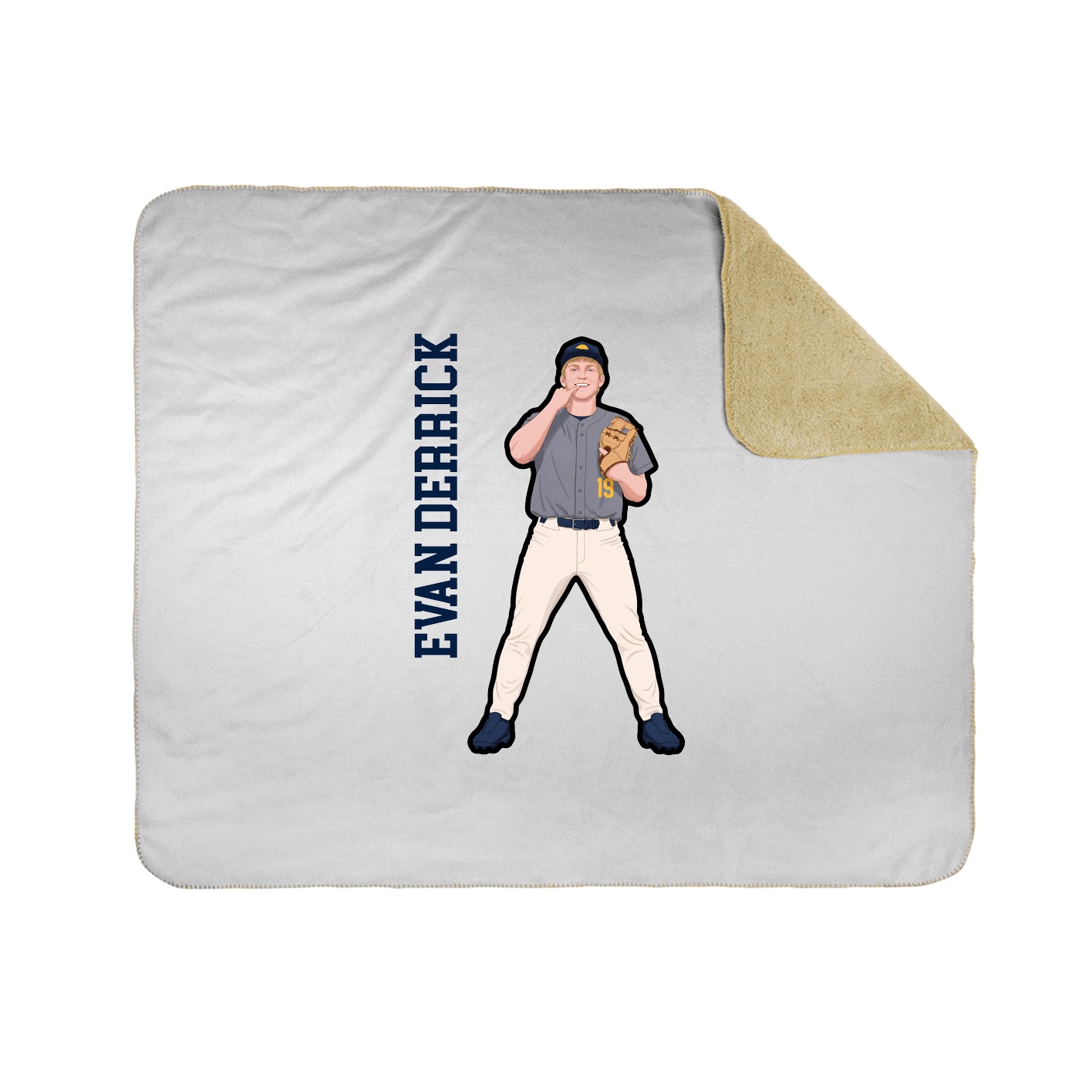 Throw Blanket — Name Vertical in White