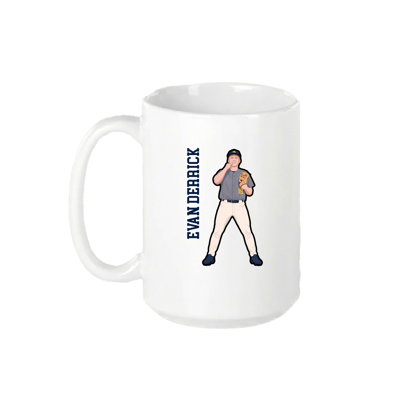 15oz Coffee Mug — Name Vertical in White