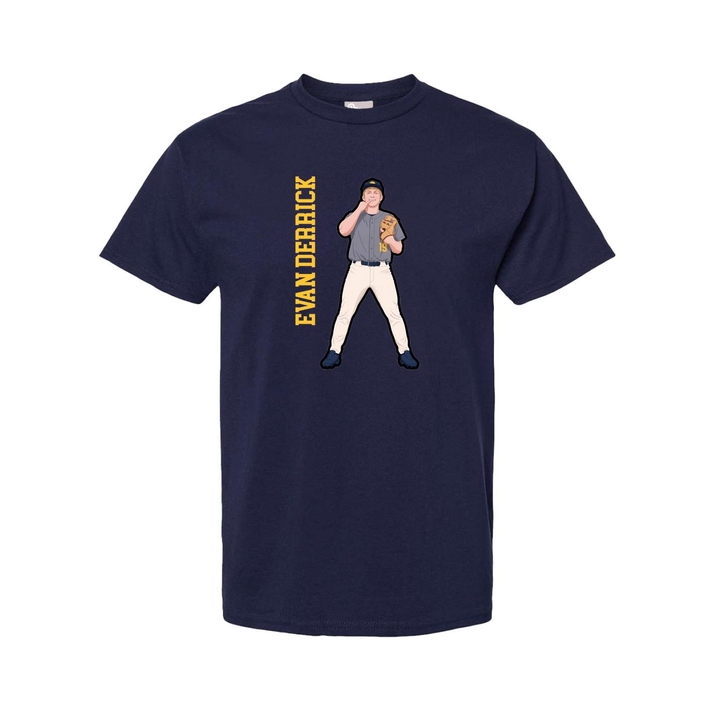 Tee — Name Vertical in Navy