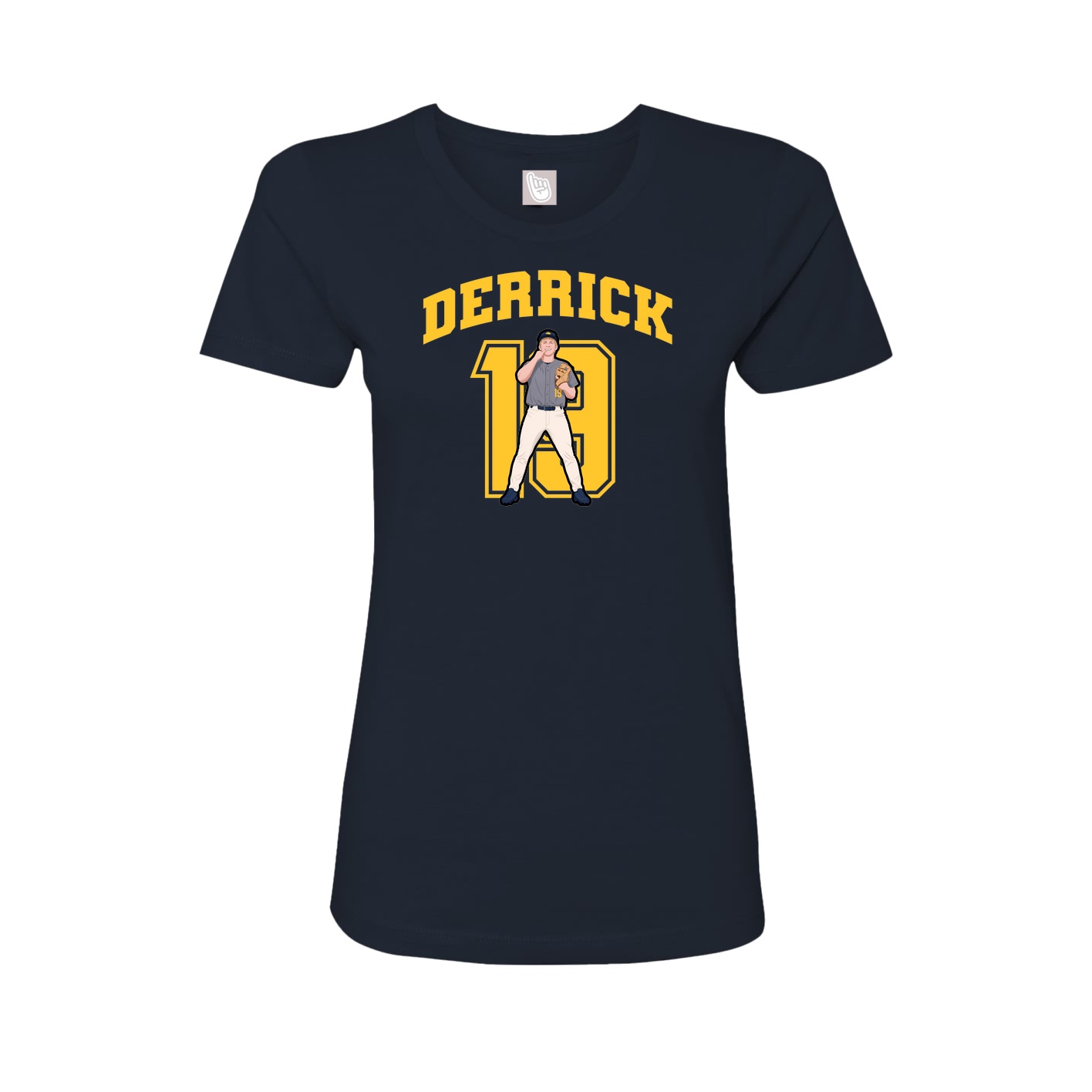 Fitted Women's Tee — Number in Navy