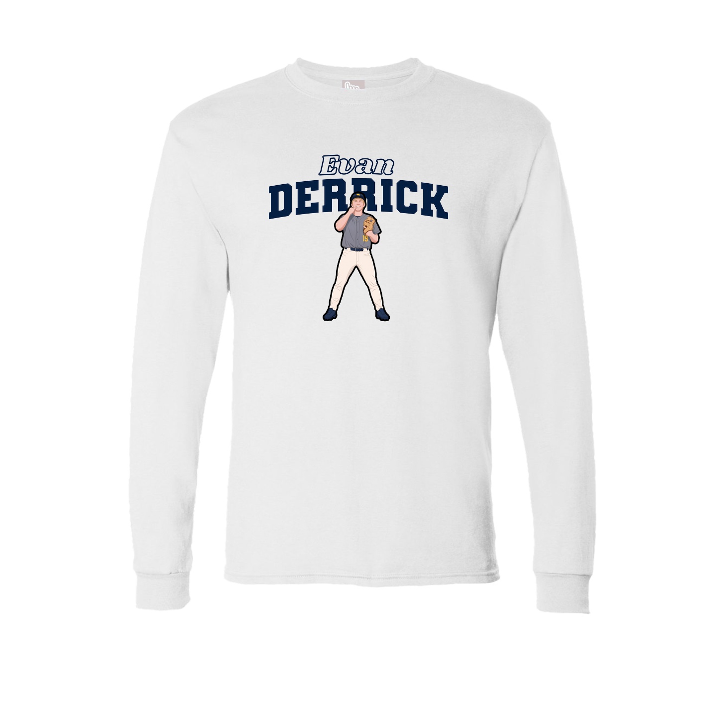 Long Sleeve Tee — Name Arch in White