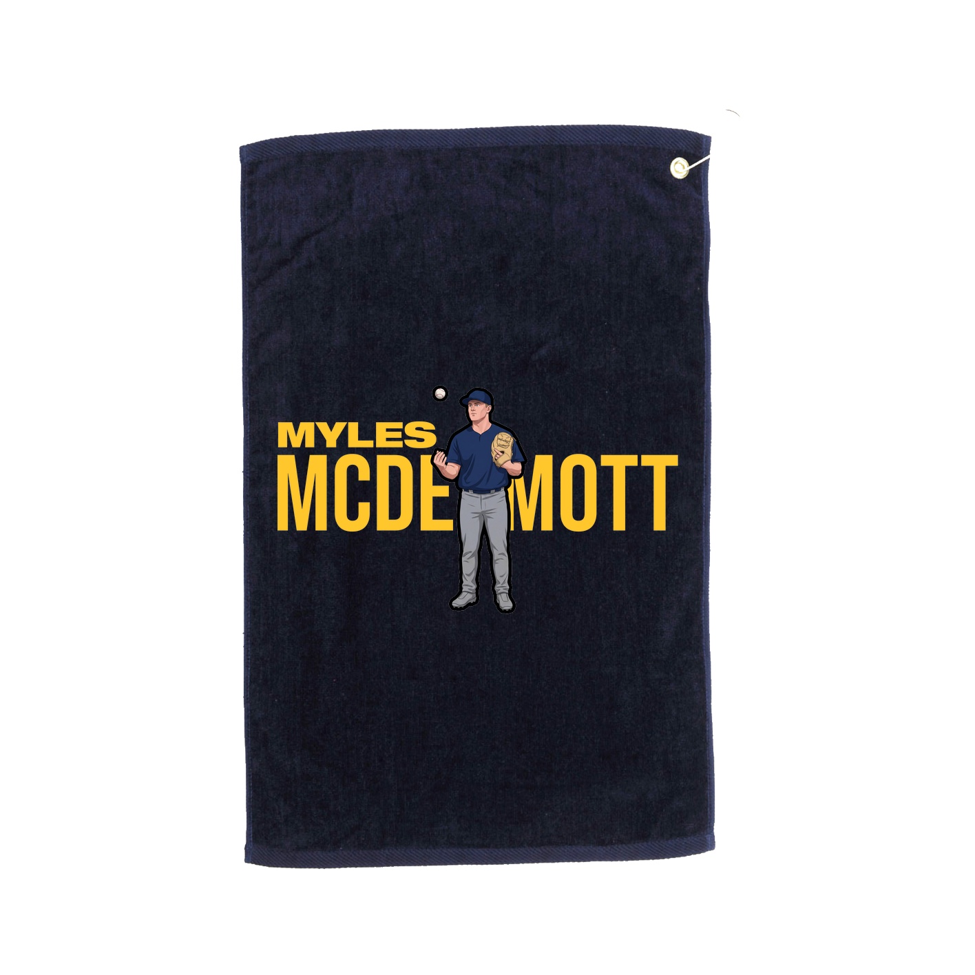 Golf Towel — Player Name in Navy