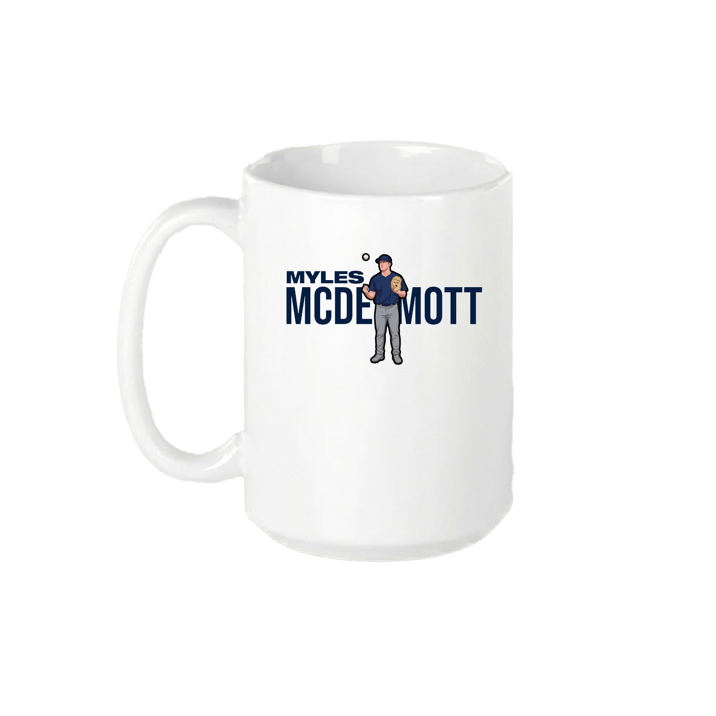 15oz Coffee Mug — Player Name in White