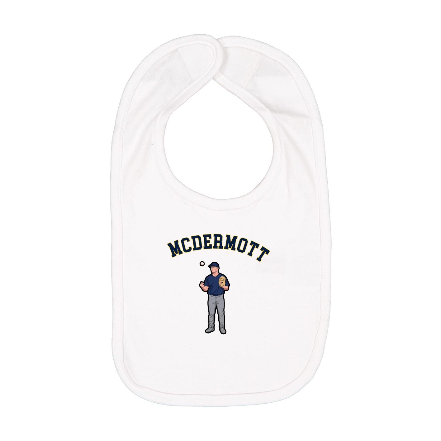 Infant Bib — Shirsey Arch in White