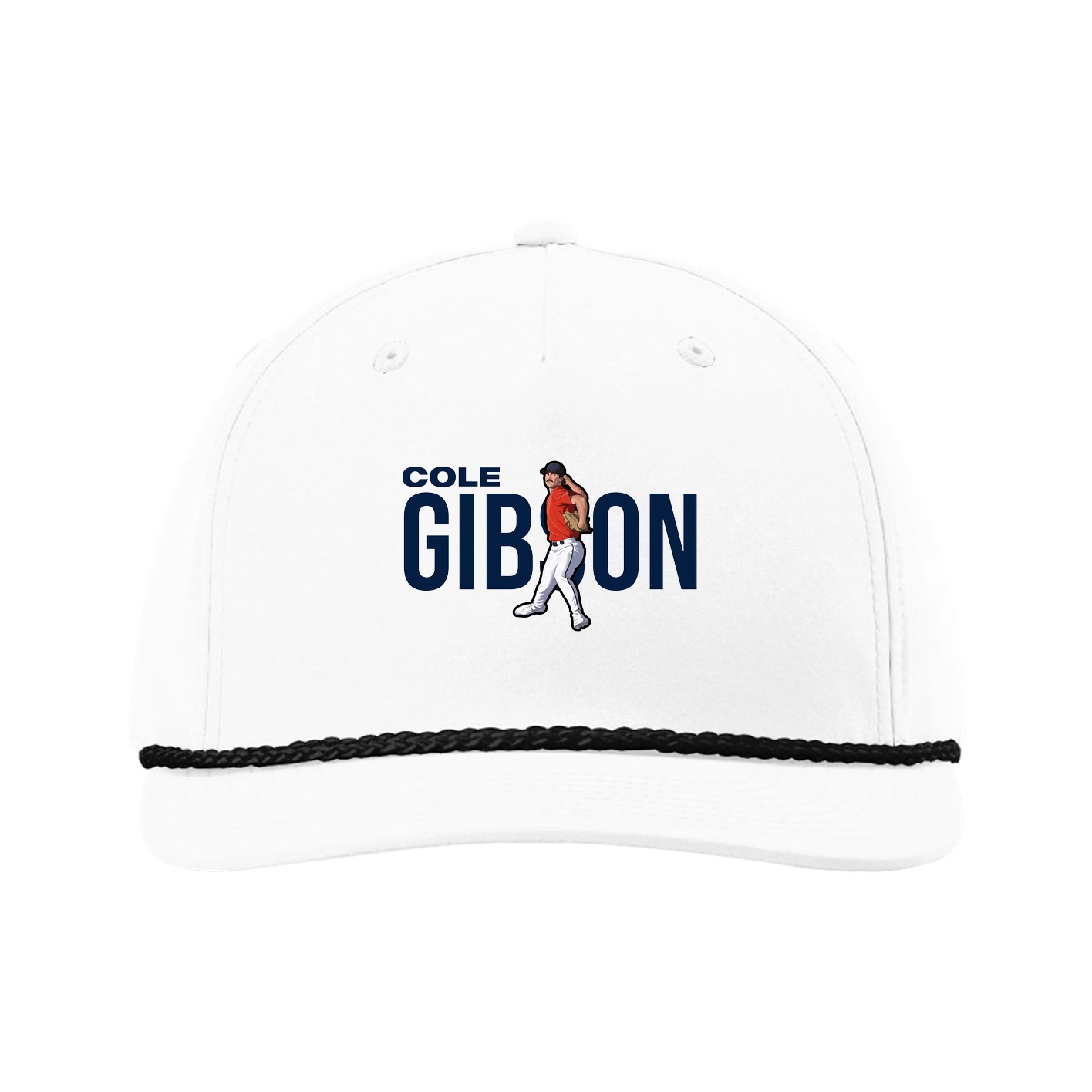 Five-Panel Classic Rope Cap — Player Name in White