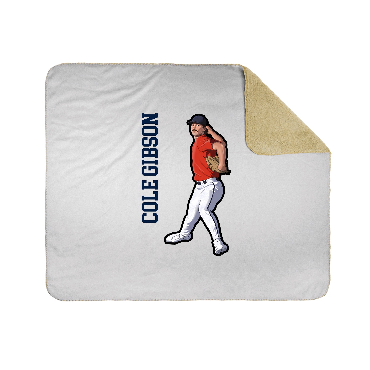 Throw Blanket — Name Vertical in White