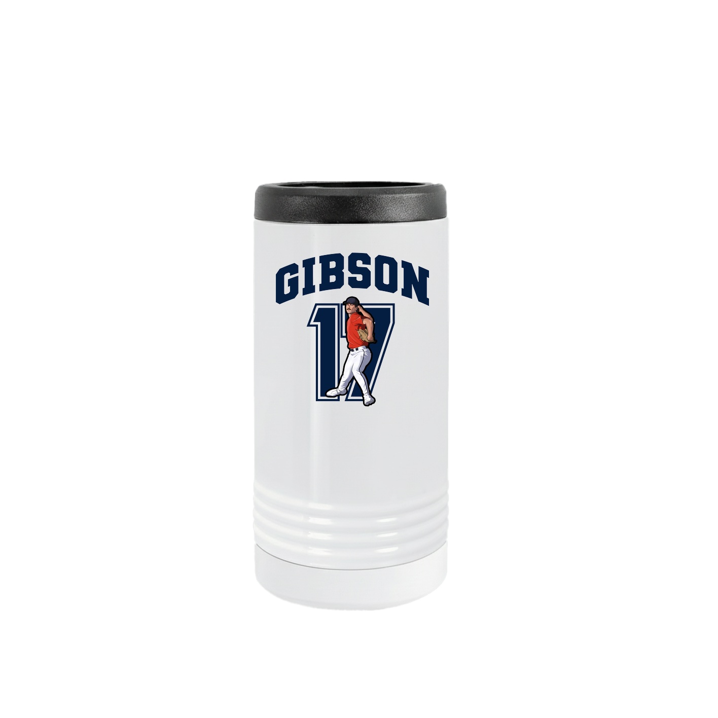 Slim Beverage Holder — Number in White