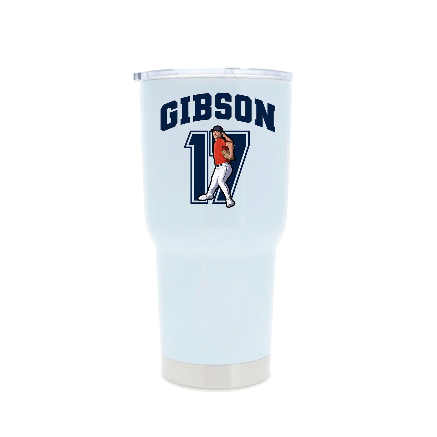 30oz Stainless Steel Tumbler — Number in White