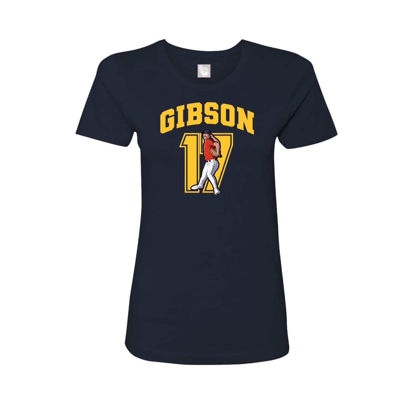 Fitted Women's Tee — Number in Navy