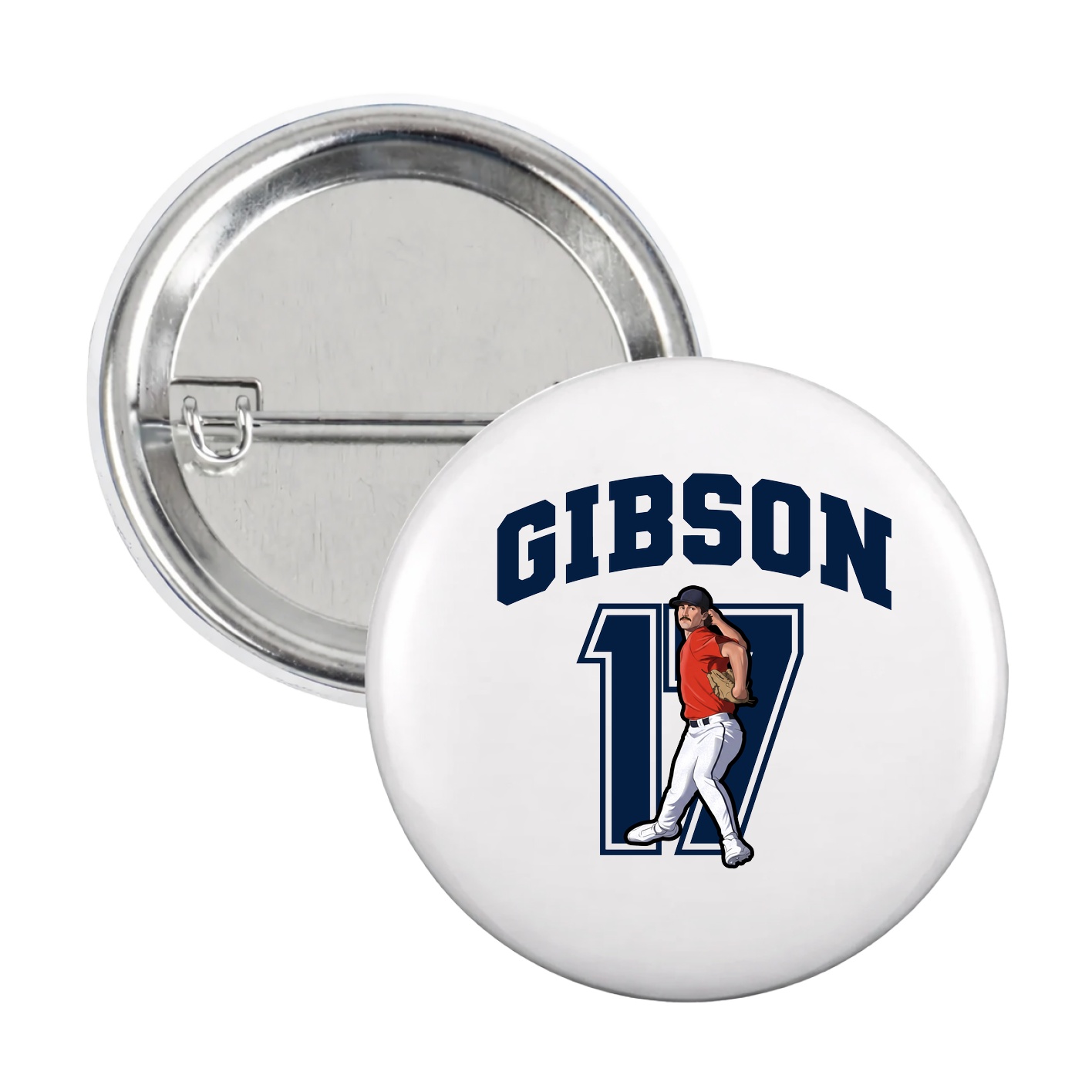 Game Day Button — Number in White